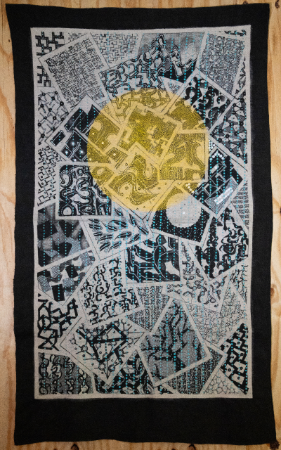 Sumi ink and acrylic work, 2024.